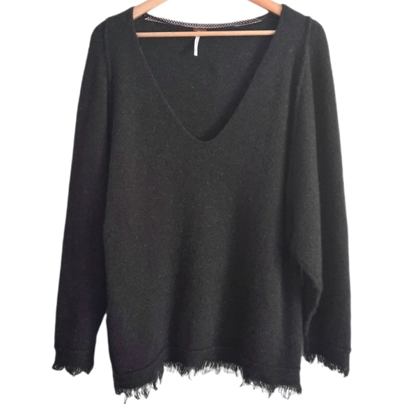 Free People Irresistible V-neck Frayed Sweater - Picture 2 of 12